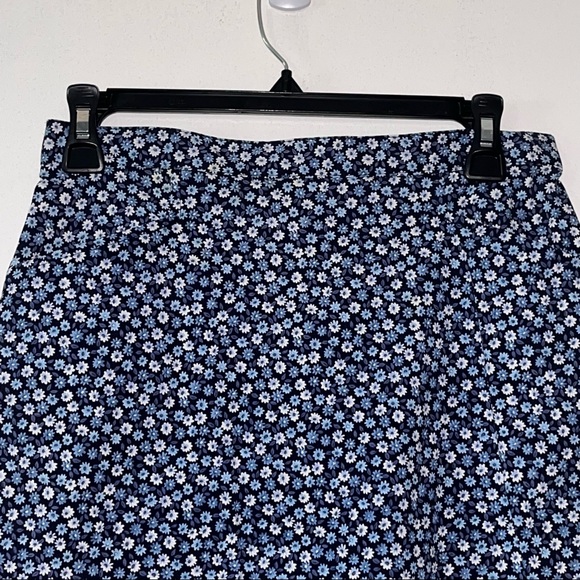 SAVION Women Pencil Skirt Floral Cotton Stretch Blue Pockets Back Closure Size 2 - Picture 4 of 6